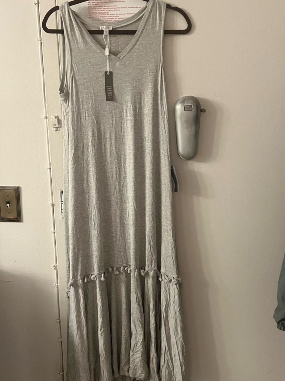 Spense Gray V-Neck Tee Dress